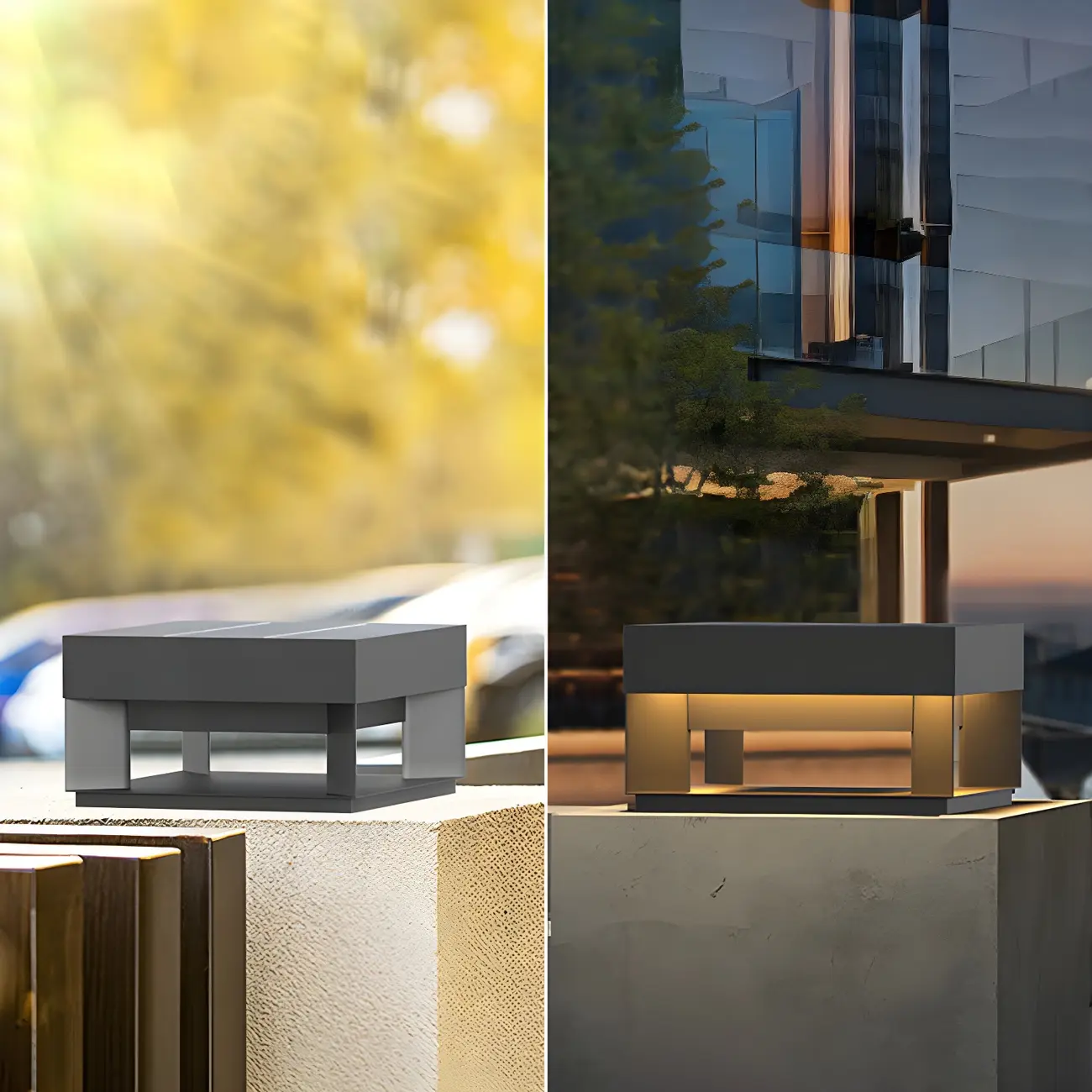 Modern Solar Black Metal Post Cap Light Image - 10 | homeyfad