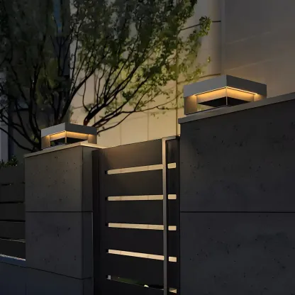 Modern Solar Black Metal Post Cap Light Image - 13