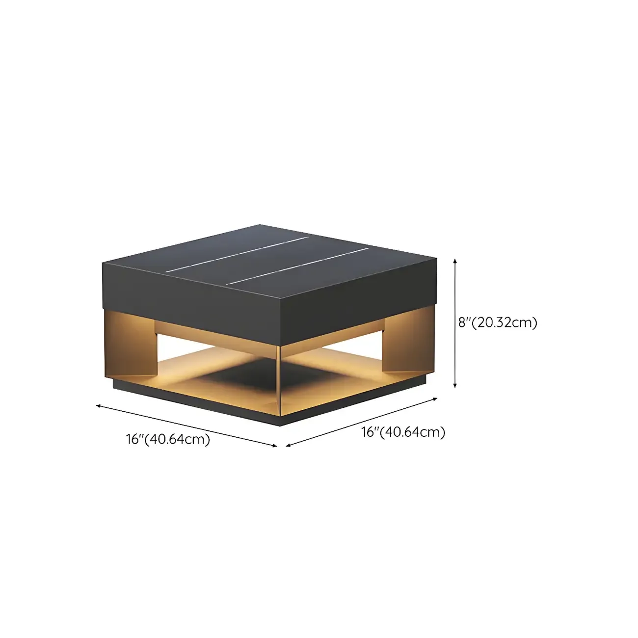 Modern Solar Black Metal Post Cap Light Image - 19