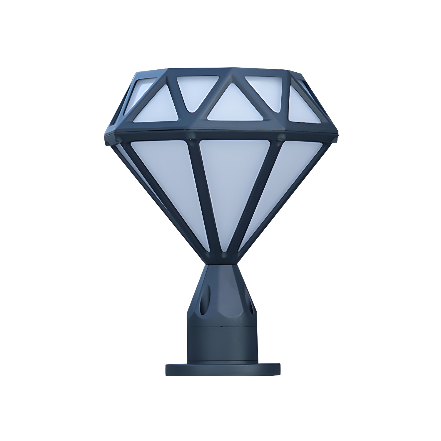Black Metal Diamond-Design Post Cap Light | homeyfad
