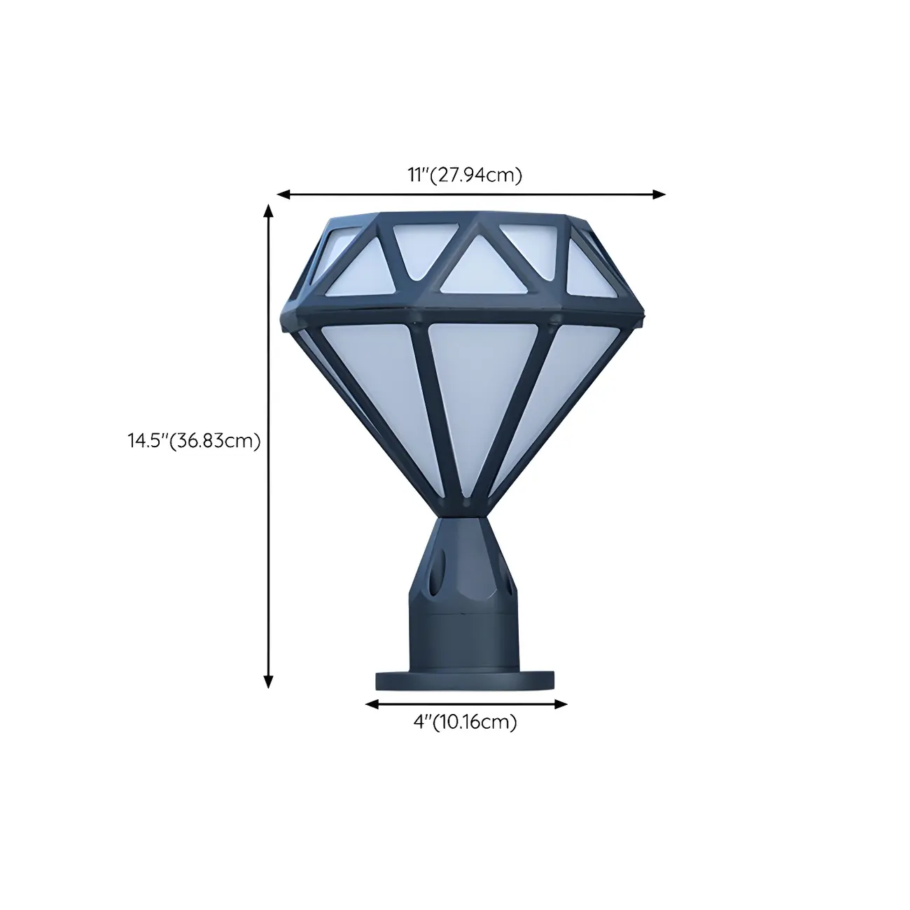 Black Metal Diamond-Design Post Cap Light Image - 16 | homeyfad