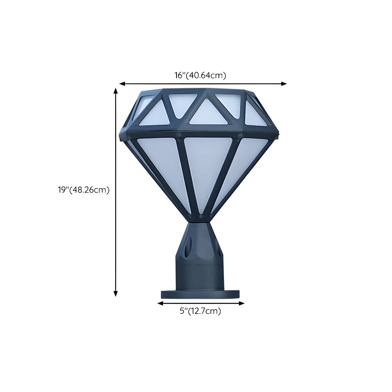 Black Metal Diamond-Design Post Cap Light Image - 18 | homeyfad