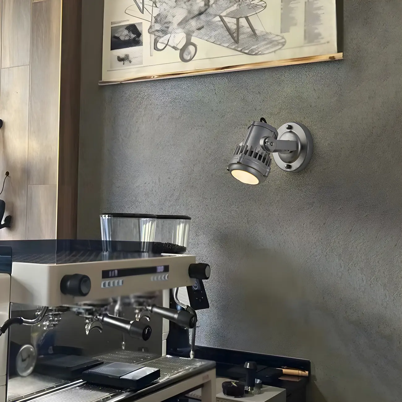 Industrial Metal Silver Prismatic Glass Swing Arm Wall Light Image - 2 | homeyfad