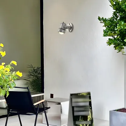 Industrial Metal Silver Prismatic Glass Swing Arm Wall Light Image - 4