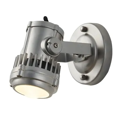 Industrial Metal Silver Prismatic Glass Swing Arm Wall Light Image - 8