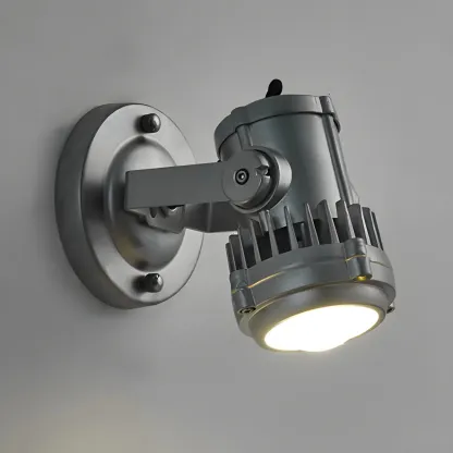 Industrial Metal Silver Prismatic Glass Swing Arm Wall Light Image - 7