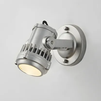 Industrial Metal Silver Prismatic Glass Swing Arm Wall Light Image - 9