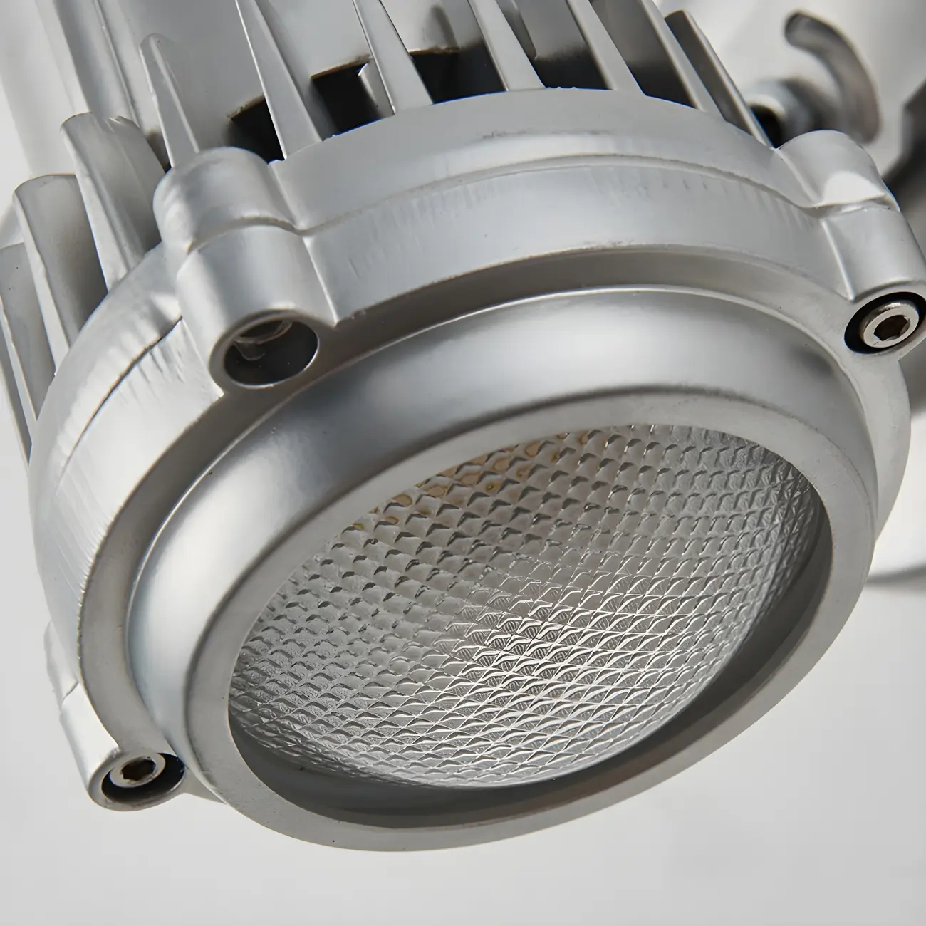 Industrial Metal Silver Prismatic Glass Swing Arm Wall Light Image - 11 | homeyfad