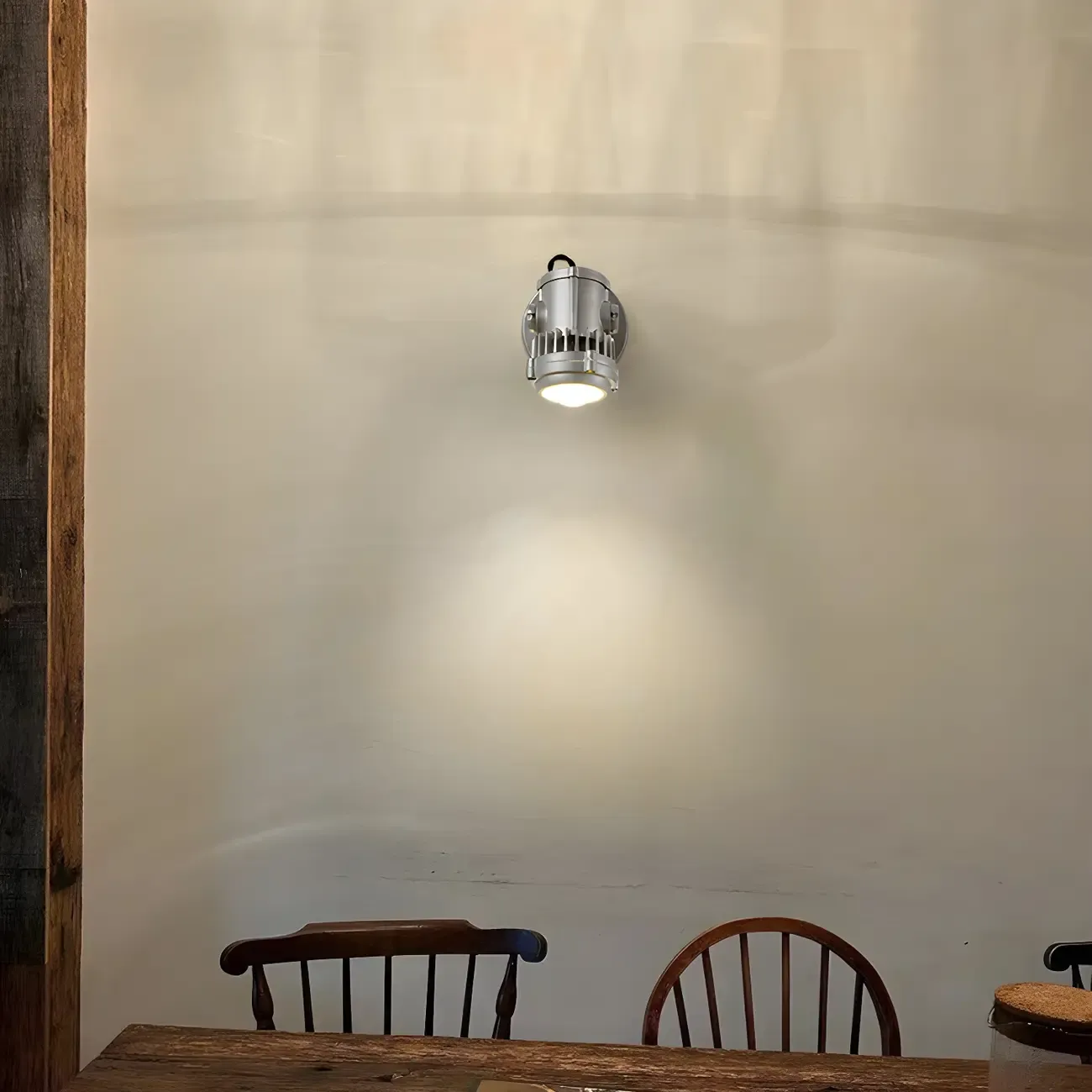 Industrial Metal Silver Prismatic Glass Swing Arm Wall Light Image - 6