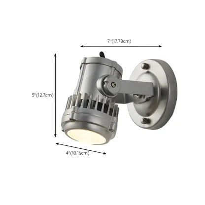 Industrial Metal Silver Prismatic Glass Swing Arm Wall Light #size