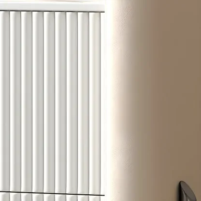 White Wood 2-Tier Drawers Storage Nightstand with Legs Image - 12