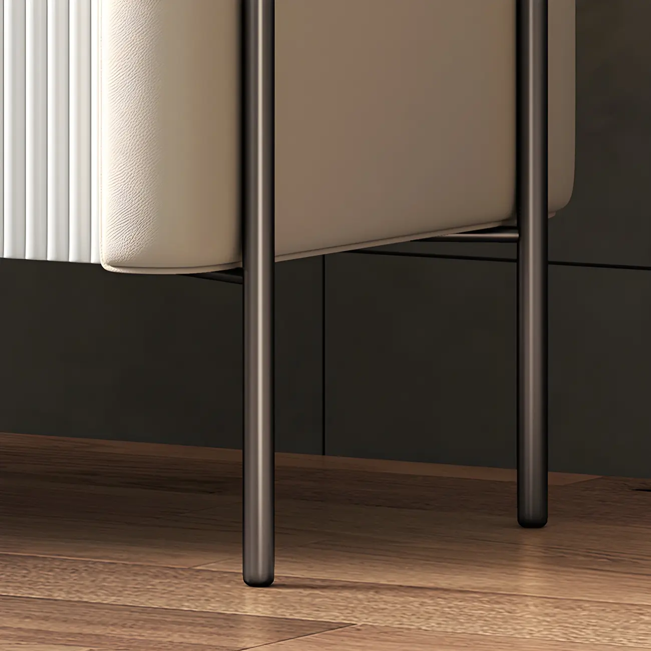 White Wood 2-Tier Drawers Storage Nightstand with Legs Image - 14 | homeyfad