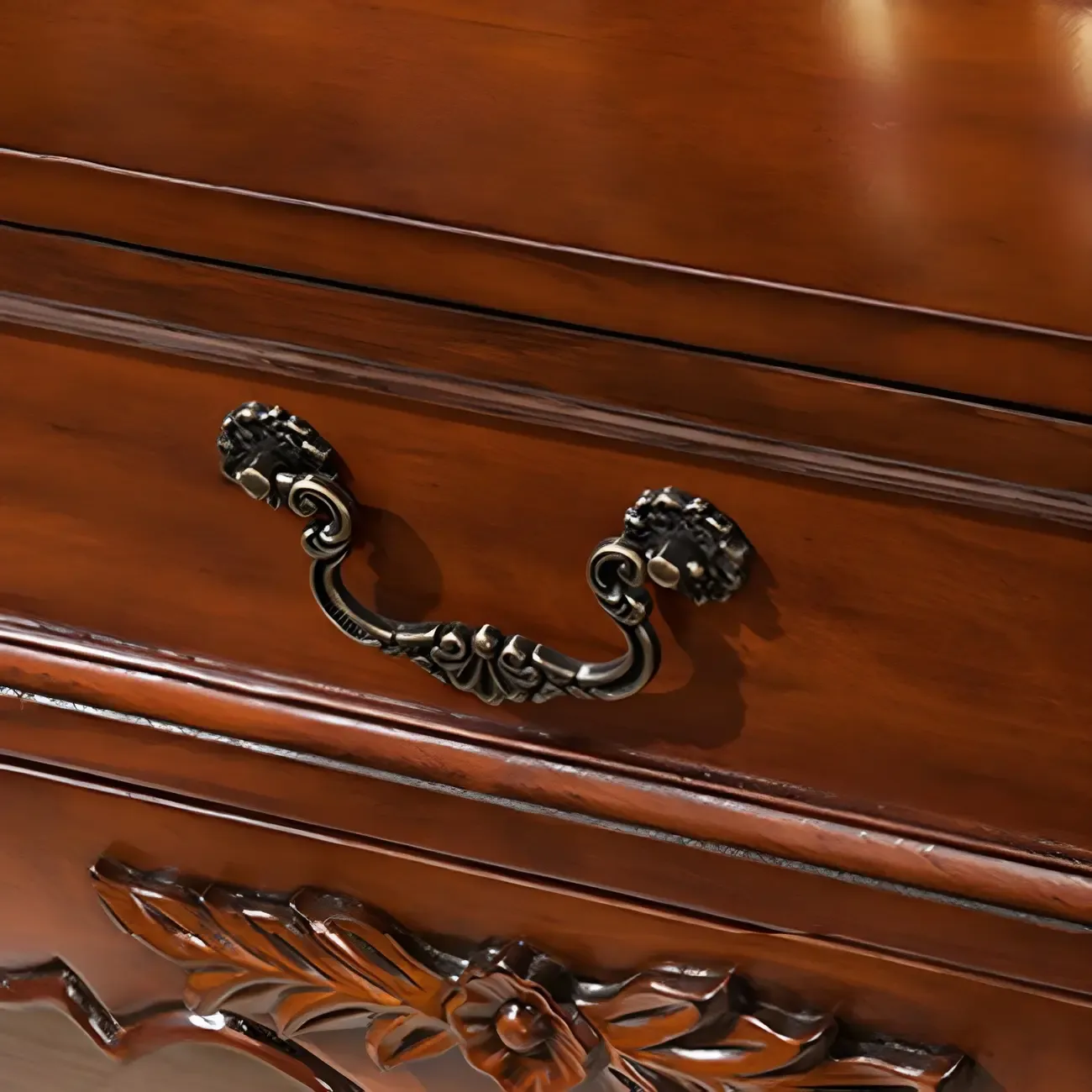 Classic Brown/White Wooden Bookcase with Drawer Image - 13