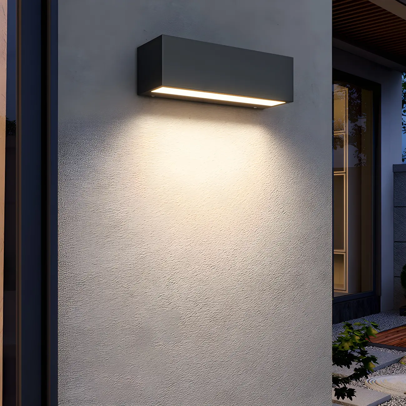 Modern Metal Black Rectangle Outdoor Wall Light | homeyfad