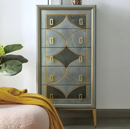 Modern Green Wooden Bachelor Chest with Drawers for Home Image - 2