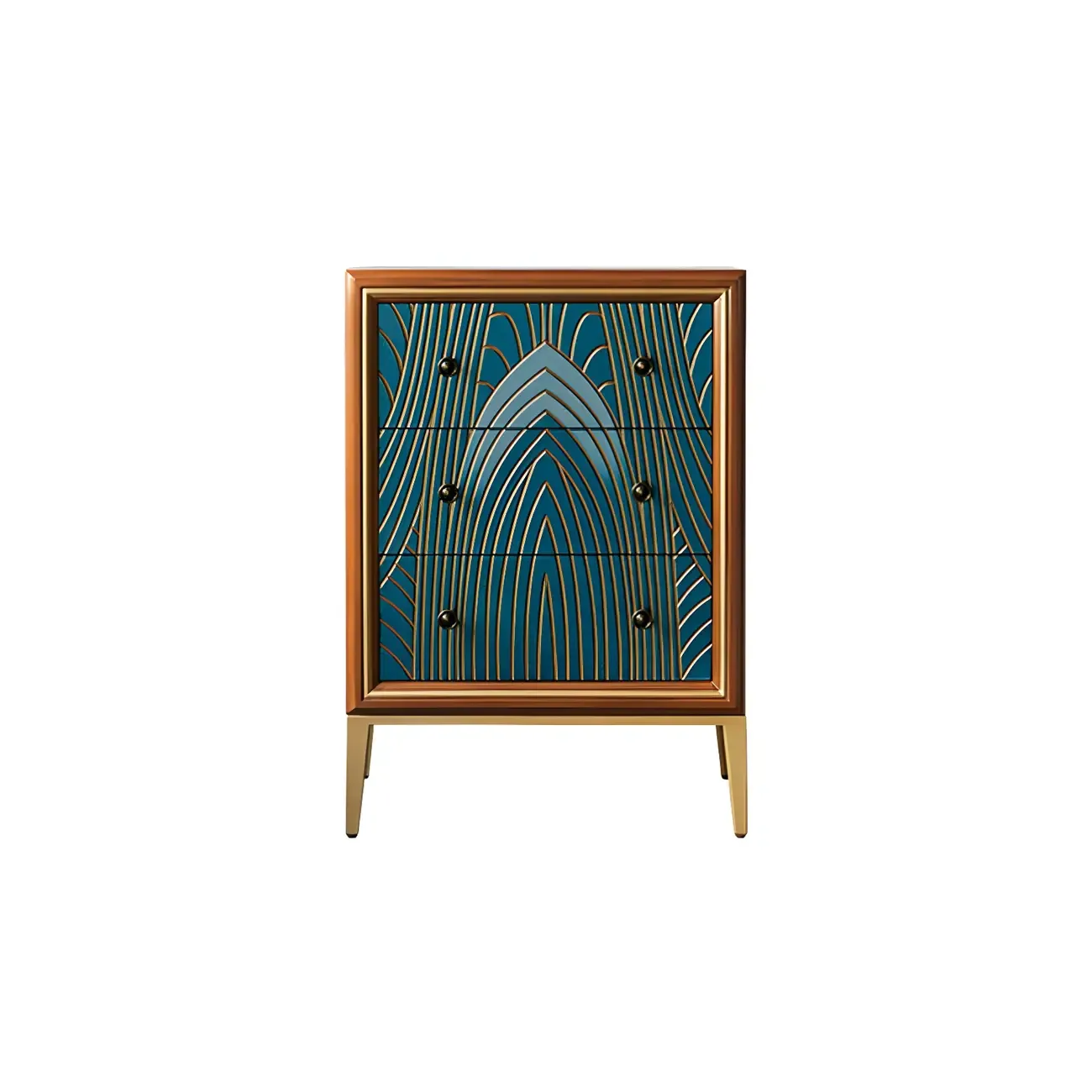 Modern Green Wooden Bachelor Chest with Drawers for Home Image - 4