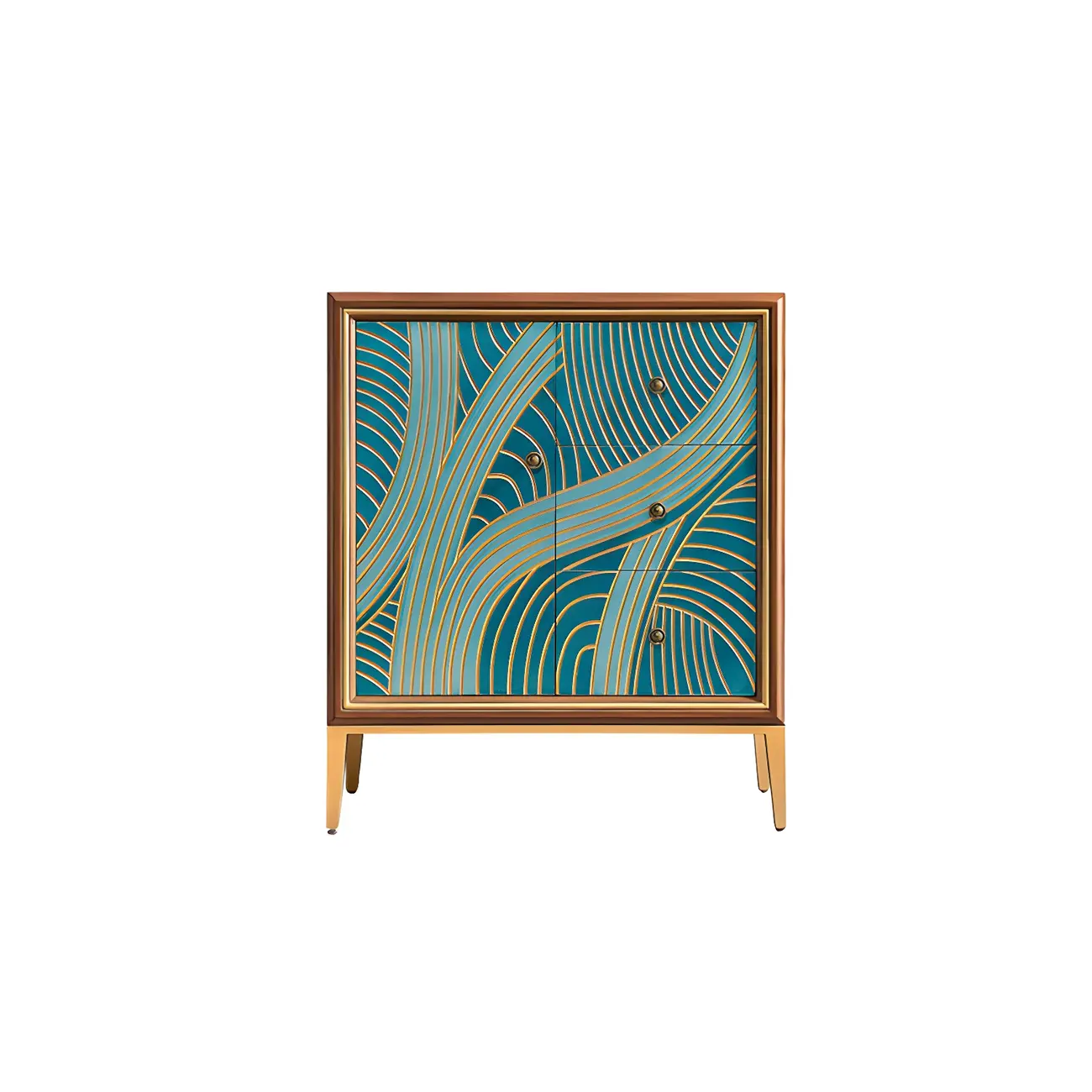 Modern Green Wooden Bachelor Chest with Drawers for Home Image - 6 | homeyfad