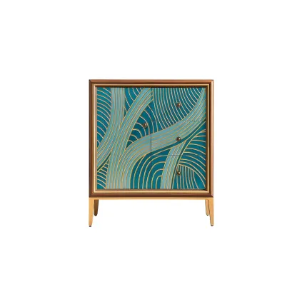 Modern Green Wooden Bachelor Chest with Drawers for Home Image - 6