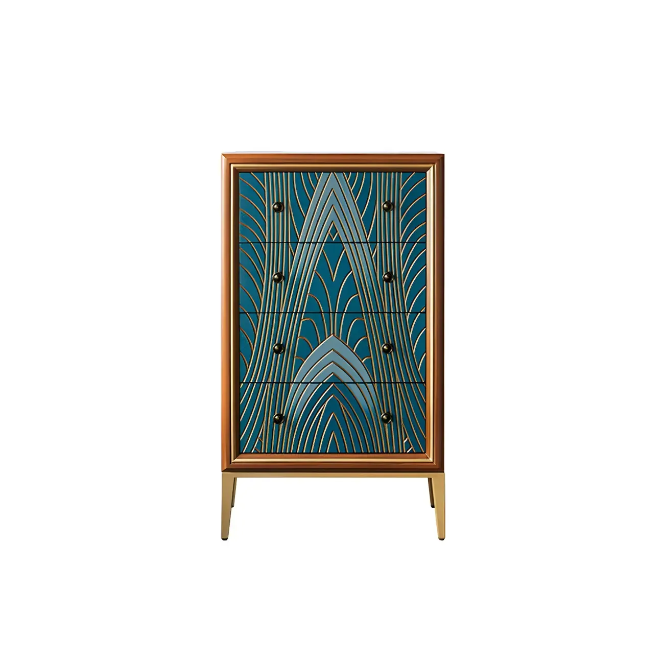 Modern Green Wooden Bachelor Chest with Drawers for Home Image - 9