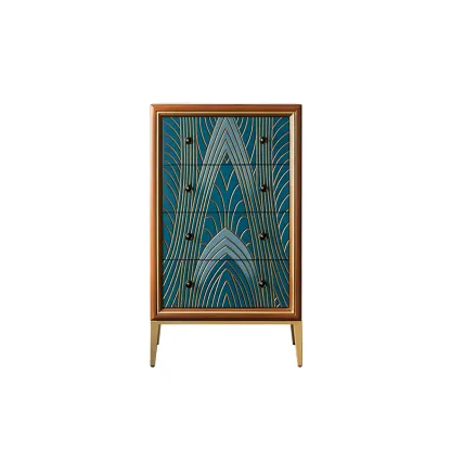 Modern Green Wooden Bachelor Chest with Drawers for Home Image - 9