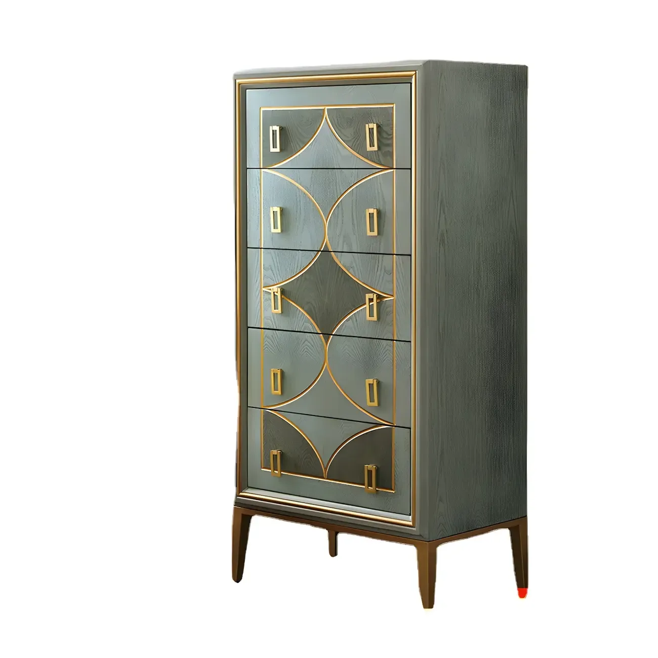 Modern Green Wooden Bachelor Chest with Drawers for Home Image - 10