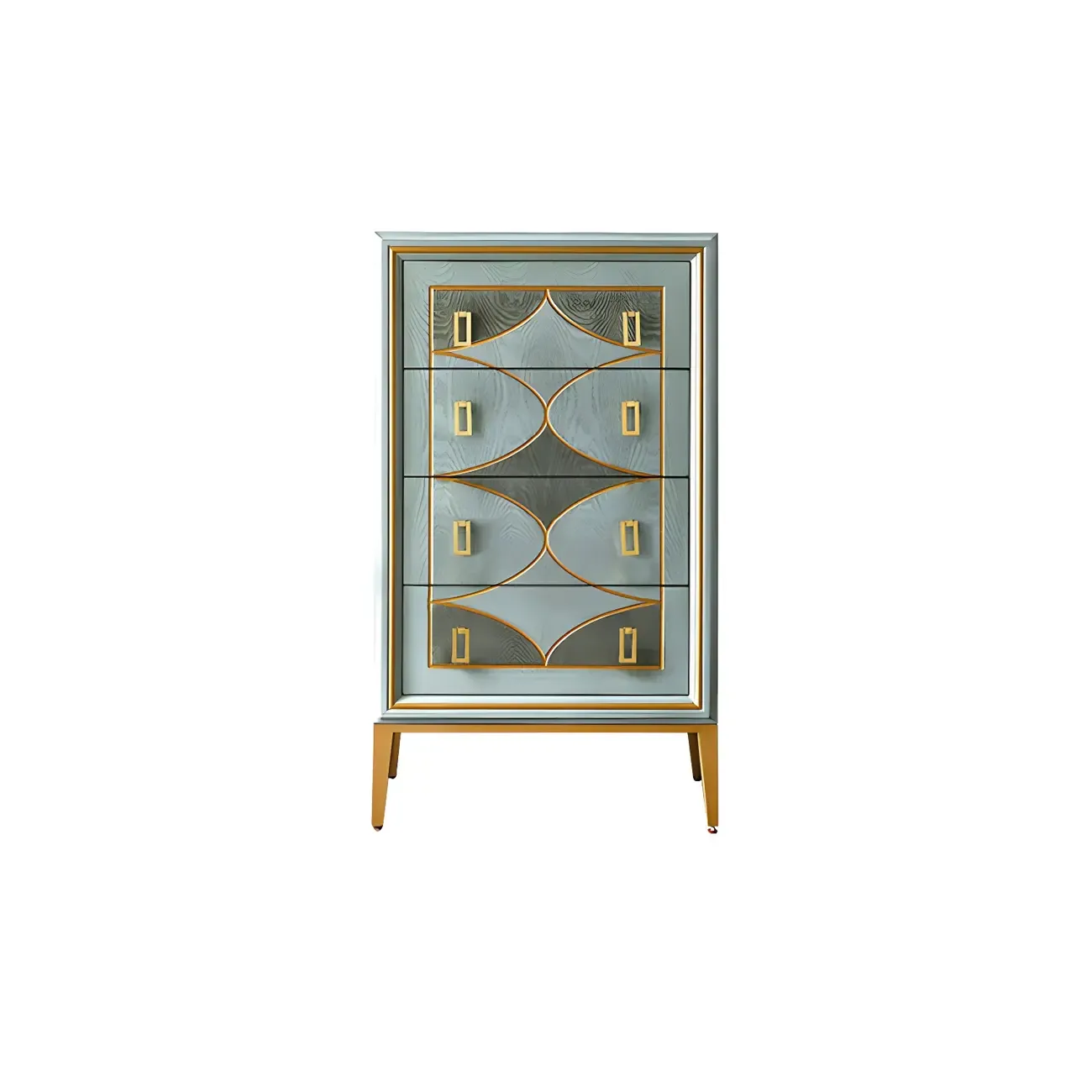 Modern Green Wooden Bachelor Chest with Drawers for Home Image - 11
