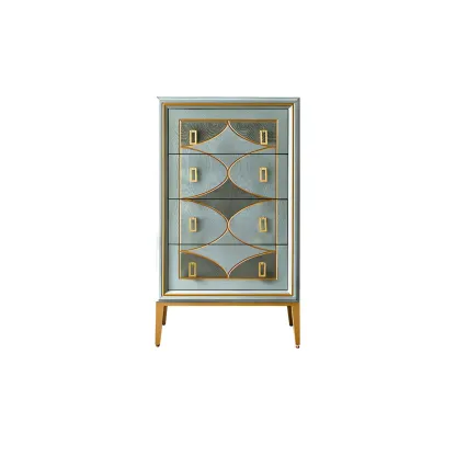 Modern Green Wooden Bachelor Chest with Drawers for Home Image - 11