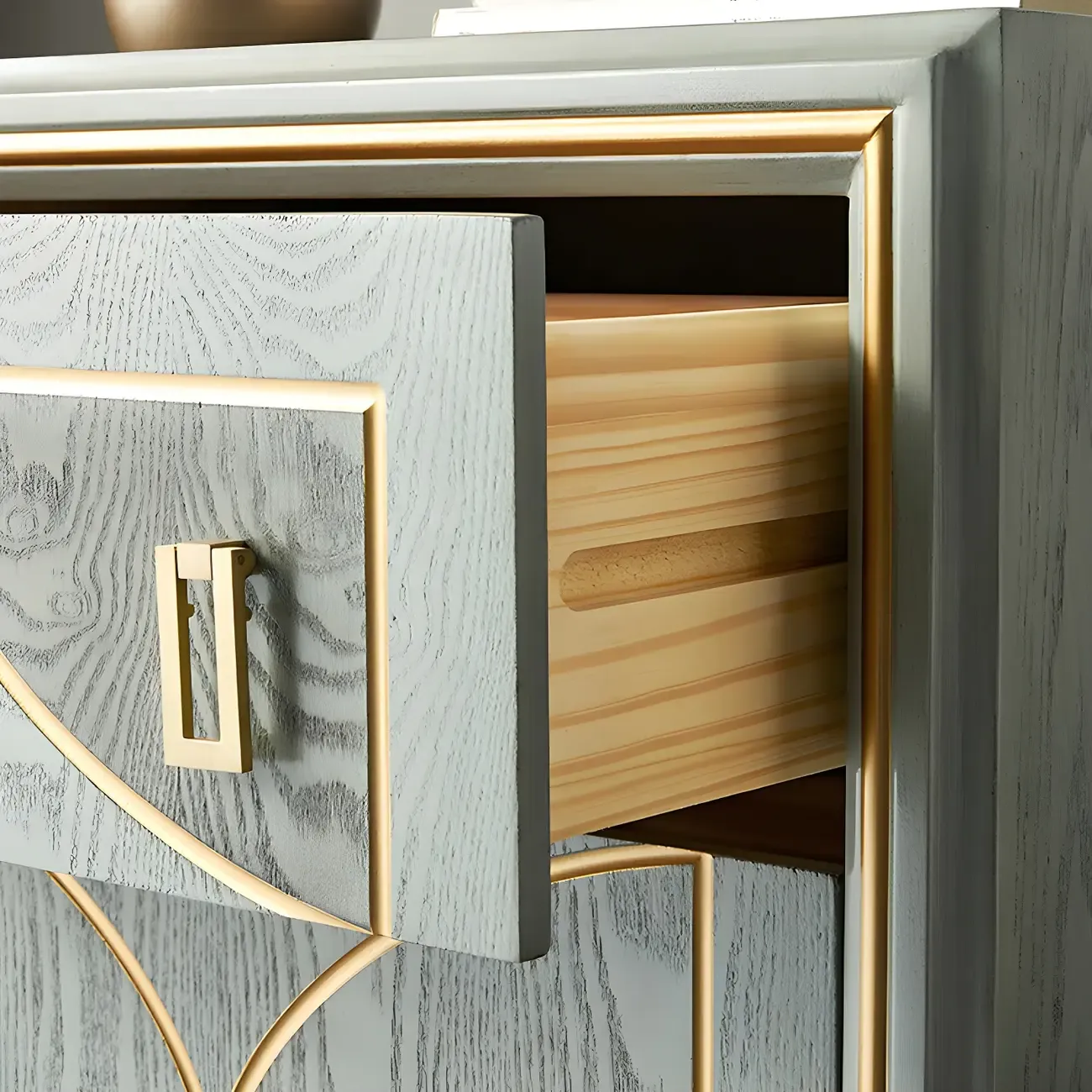 Modern Green Wooden Bachelor Chest with Drawers for Home Image - 12