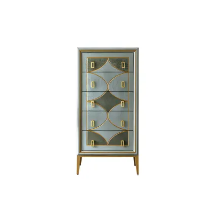 Modern Green Wooden Bachelor Chest with Drawers for Home Image - 16