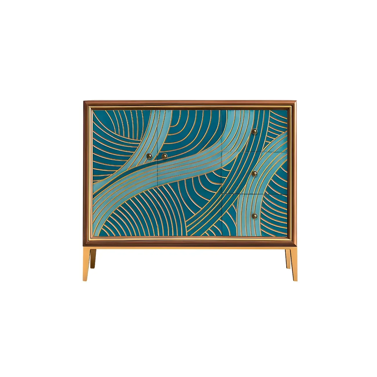 Modern Green Wooden Bachelor Chest with Drawers for Home Image - 18