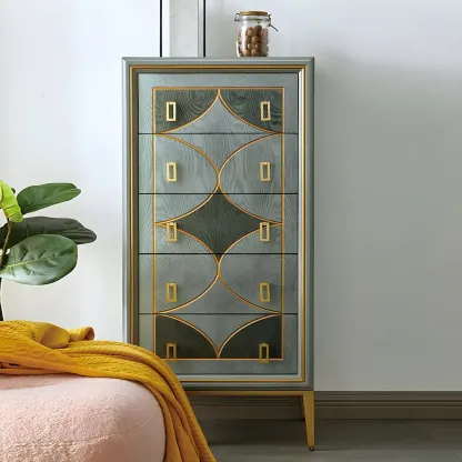 Modern Green Wooden Bachelor Chest with Drawers for Home Image - 20