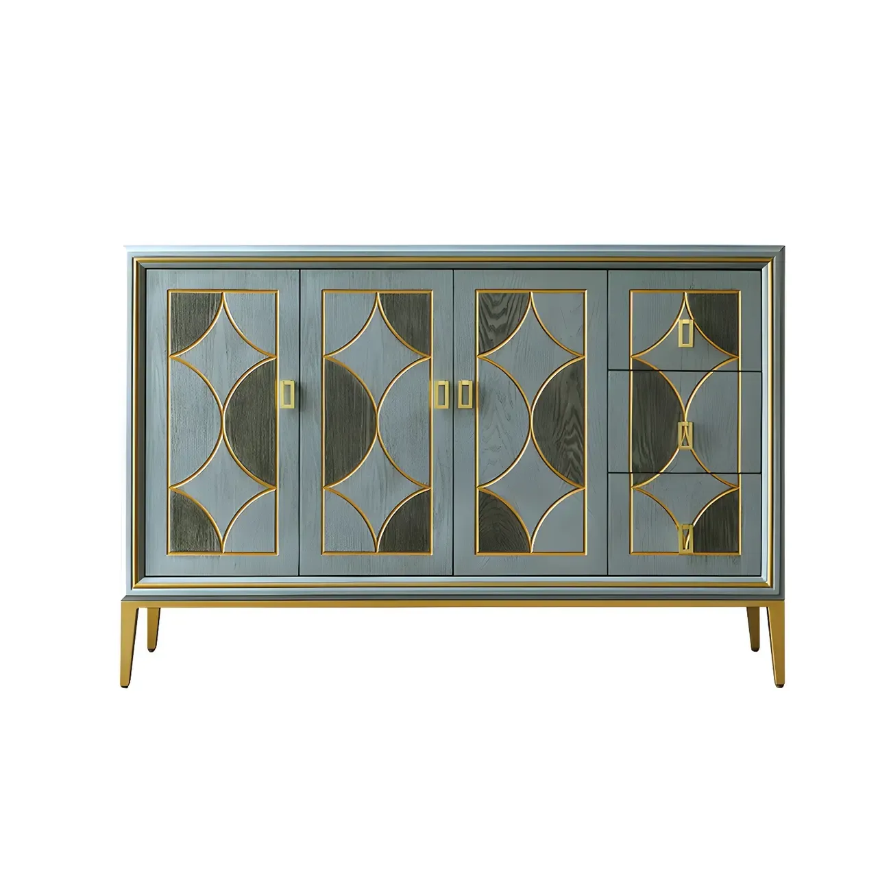Modern Green Wooden Bachelor Chest with Drawers for Home Image - 22