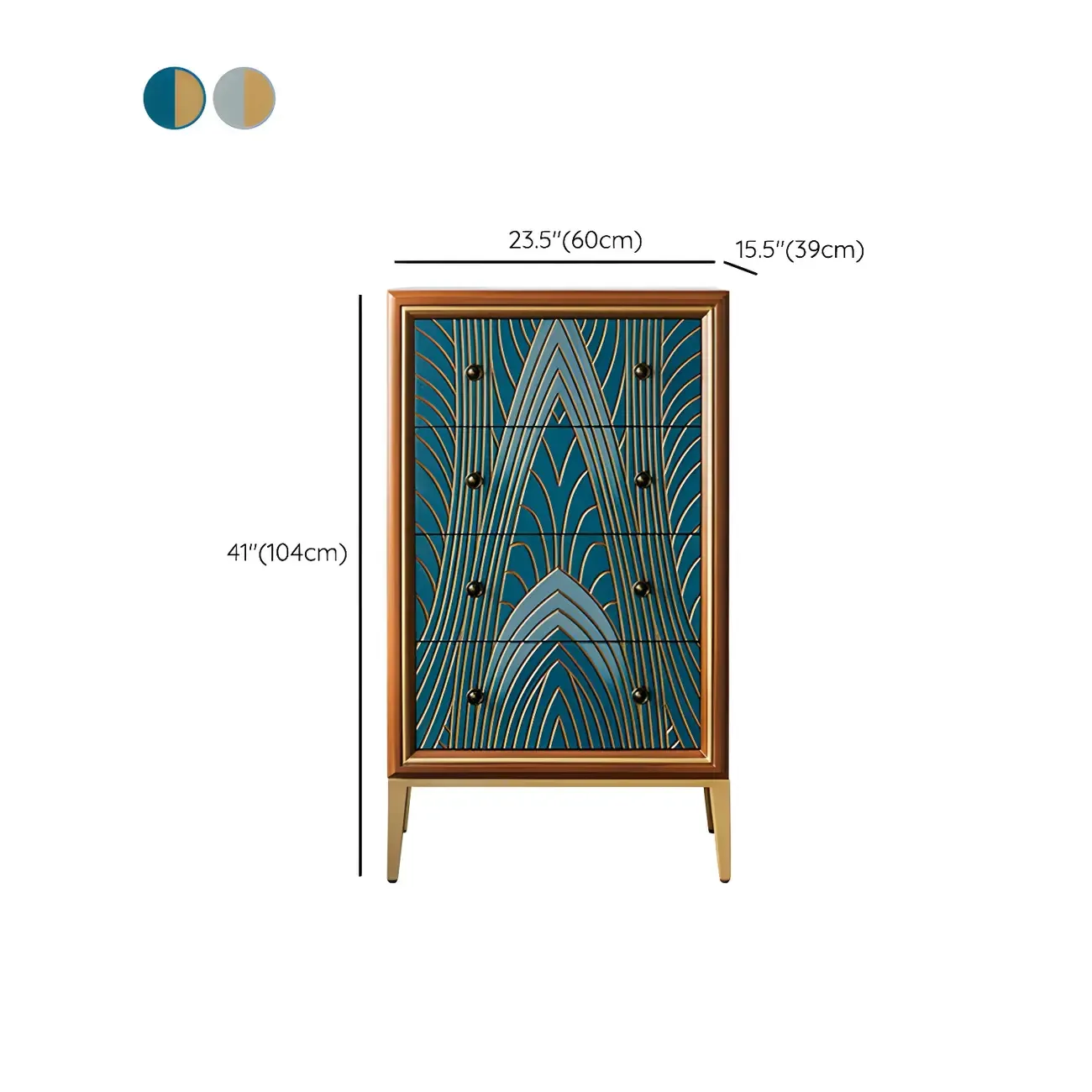 Modern Green Wooden Bachelor Chest with Drawers for Home Image - 24