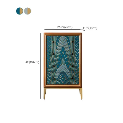 Modern Green Wooden Bachelor Chest with Drawers for Home Image - 24