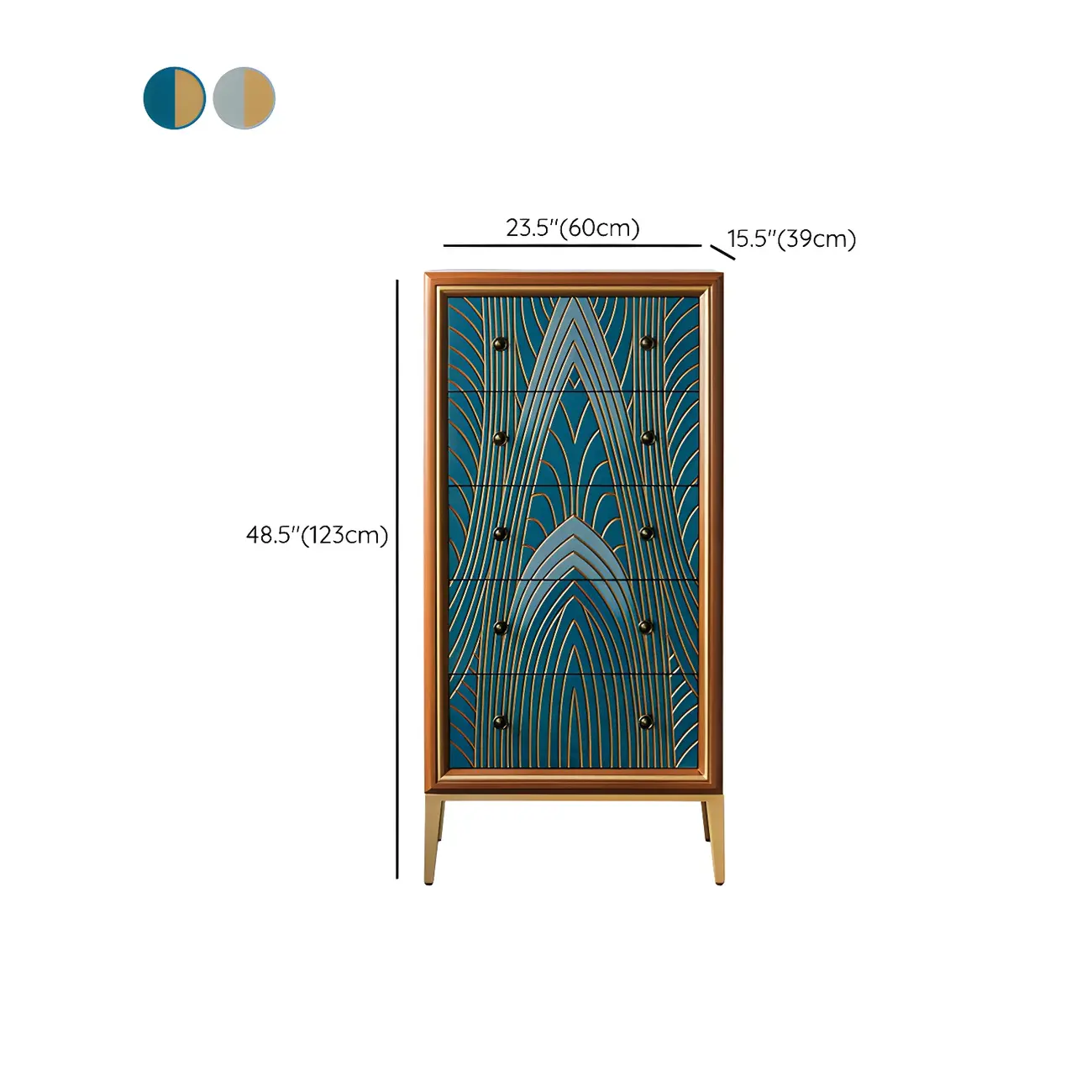 Modern Green Wooden Bachelor Chest with Drawers for Home Image - 25 | homeyfad