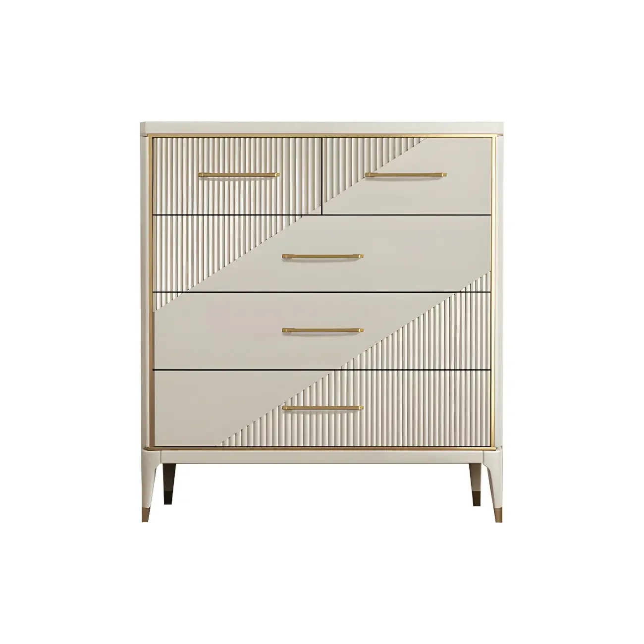 Glam Metal Wooden Horizontal Dresser with 6-Drawers for Home Image - 6