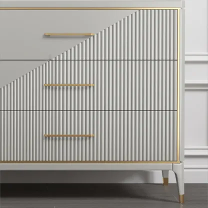Glam Metal Wooden Horizontal Dresser with 6-Drawers for Home Image - 12