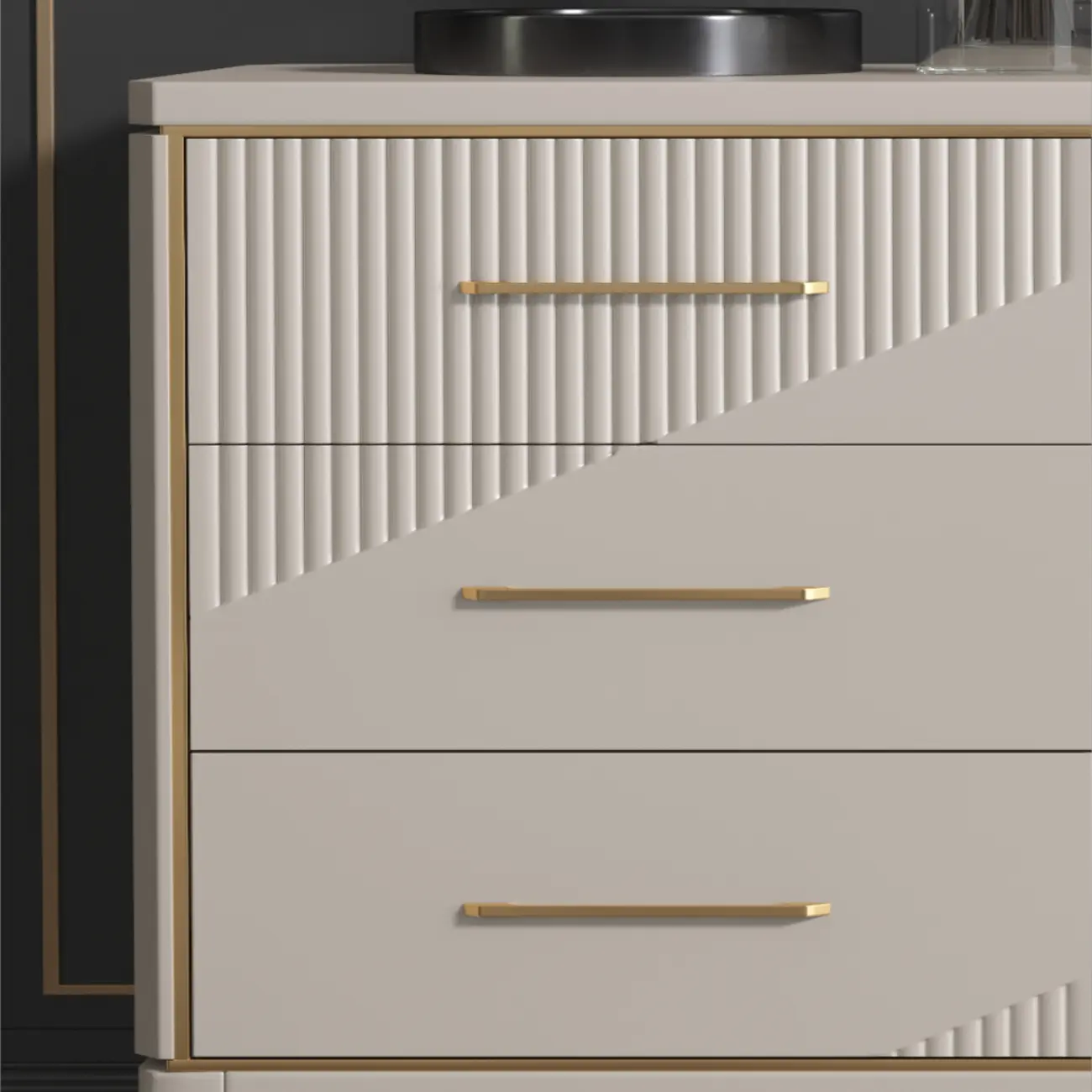 Glam Metal Wooden Horizontal Dresser with 6-Drawers for Home Image - 13 | homeyfad