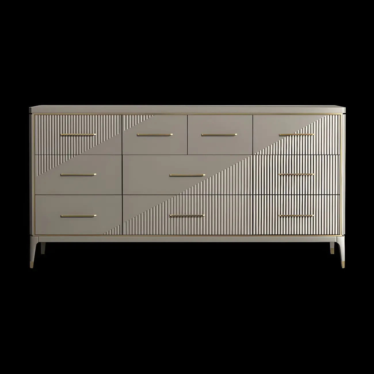Glam Metal Wooden Horizontal Dresser with 6-Drawers for Home Image - 19 | homeyfad