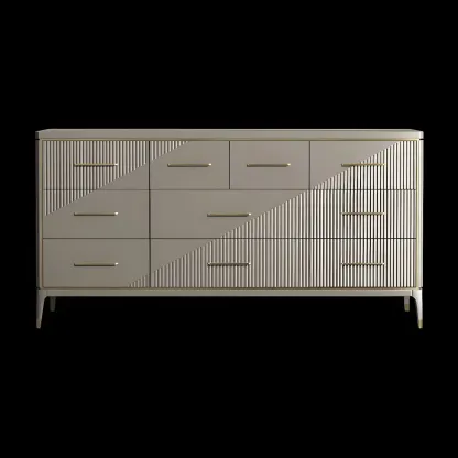 Glam Metal Wooden Horizontal Dresser with 6-Drawers for Home Image - 19