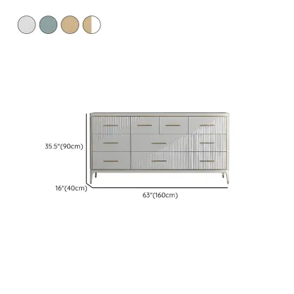 Glam Metal Wooden Horizontal Dresser with 6-Drawers for Home Image - 22