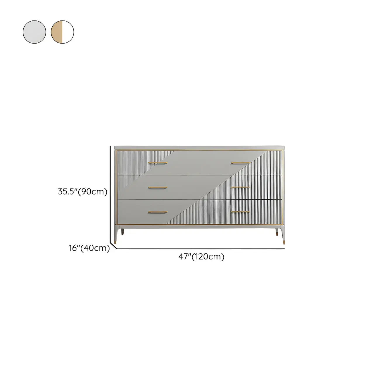 Glam Metal Wooden Horizontal Dresser with 6-Drawers for Home Image - 23 | homeyfad