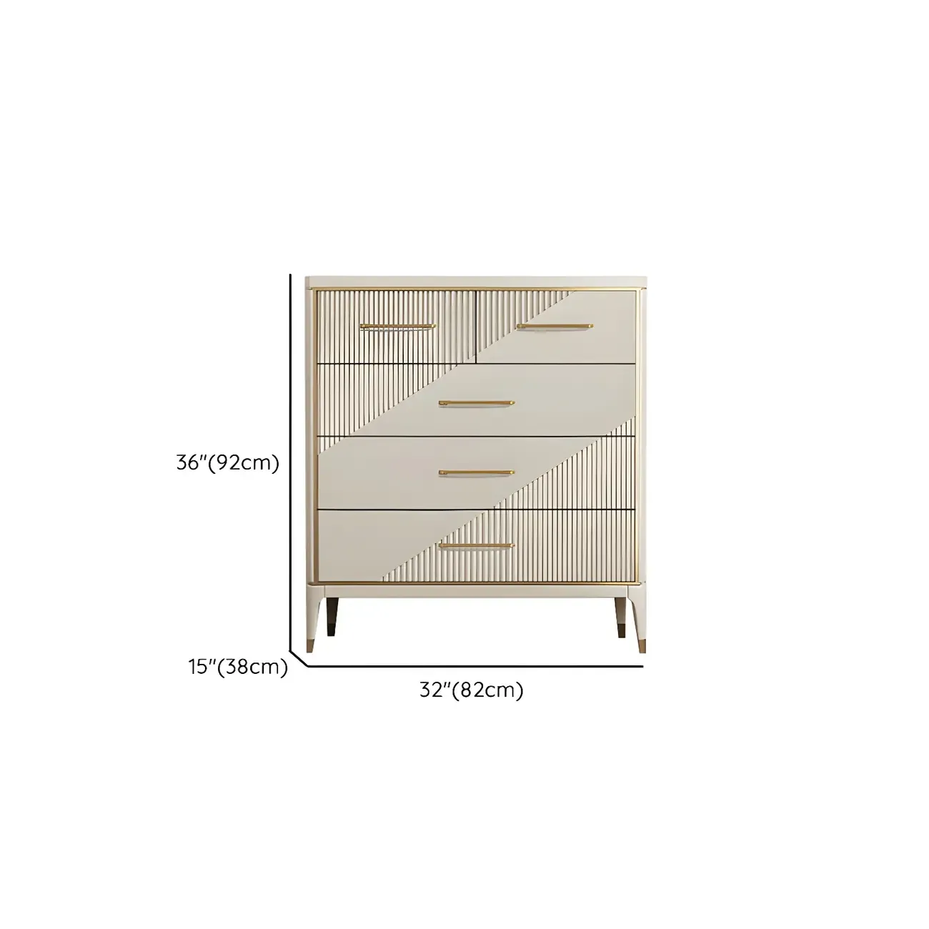 Glam Metal Wooden Horizontal Dresser with 6-Drawers for Home Image - 25