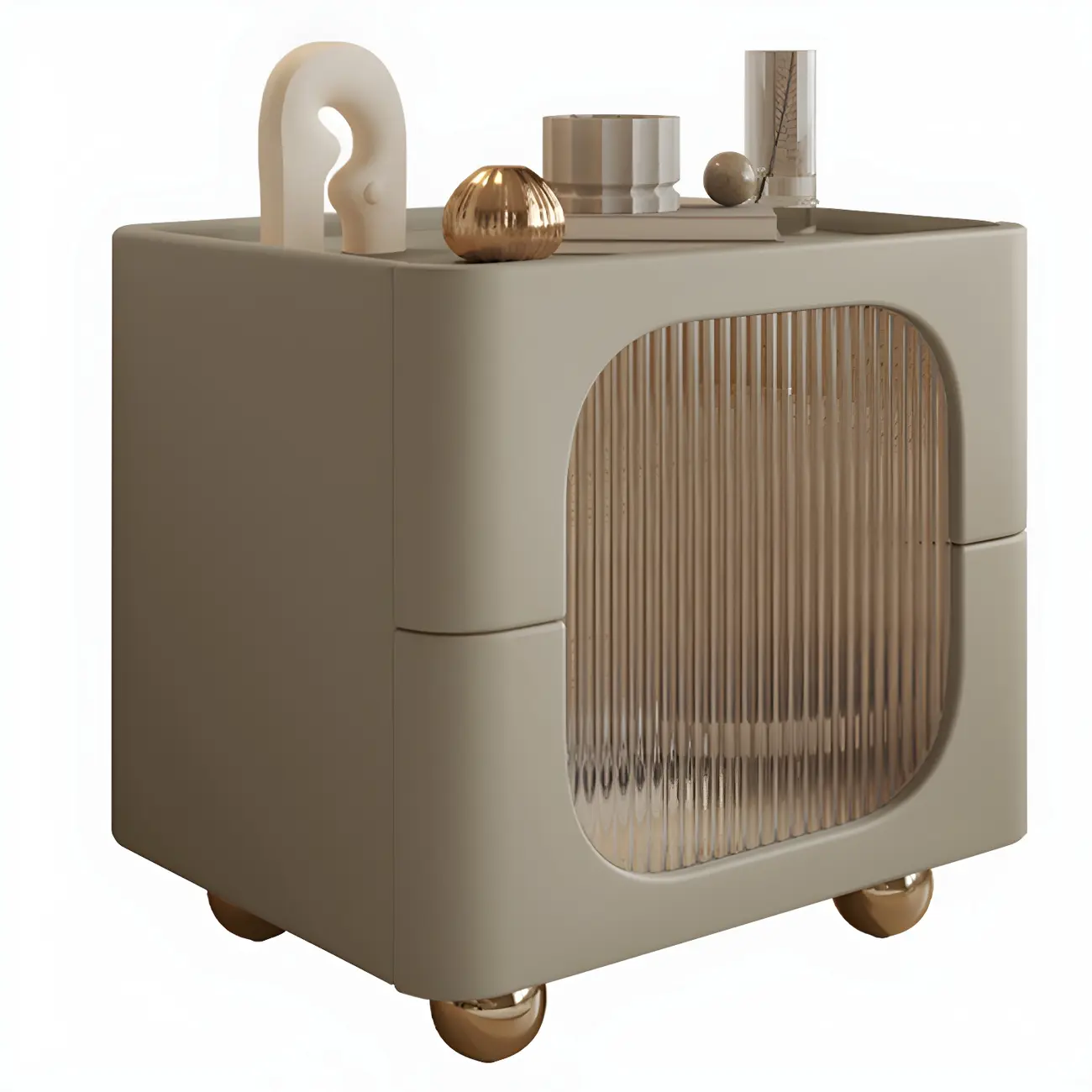 Minimalist Small Solid Wood Glass Cubic Black Nightstand Image - 10 | homeyfad