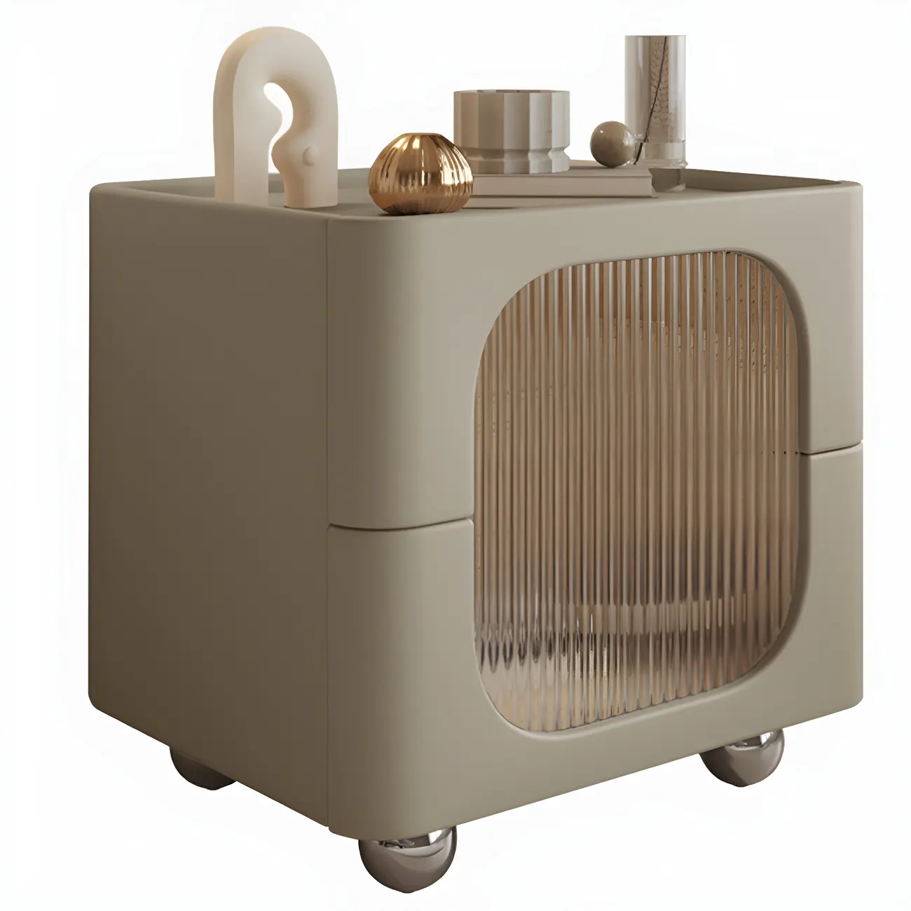 Minimalist Small Solid Wood Glass Cubic Black Nightstand Image - 18 | homeyfad