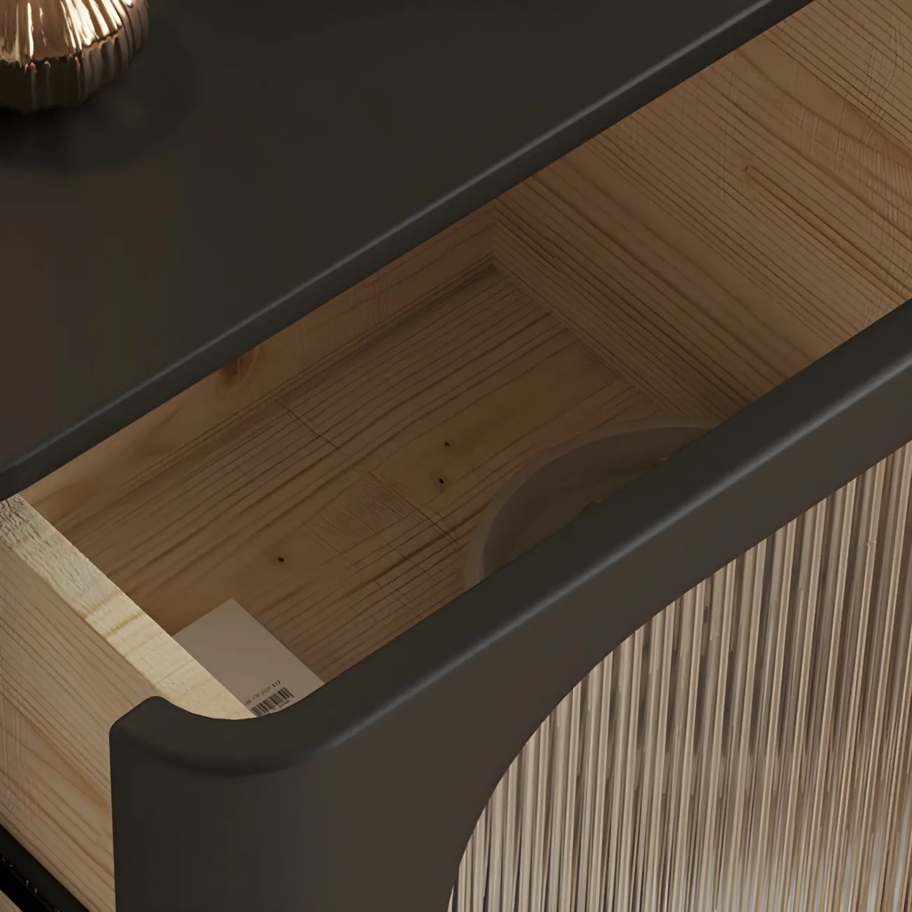 Minimalist Small Solid Wood Glass Cubic Black Nightstand Image - 21 | homeyfad