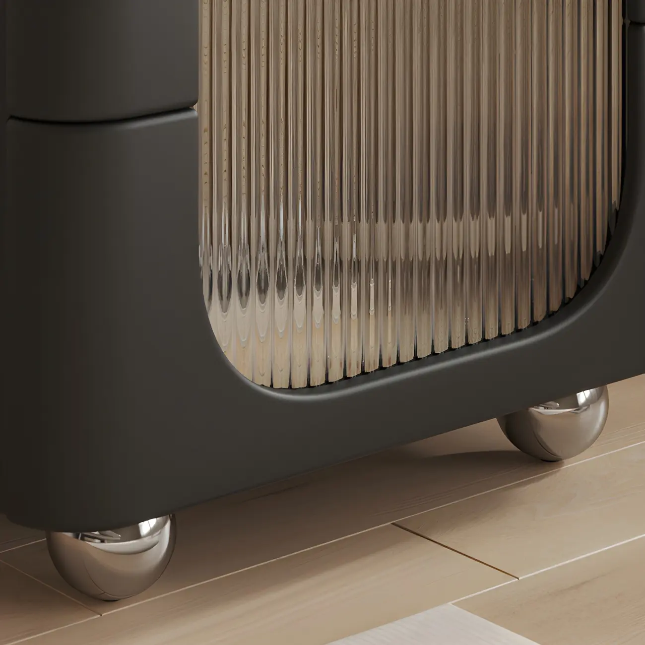 Minimalist Small Solid Wood Glass Cubic Black Nightstand Image - 25 | homeyfad