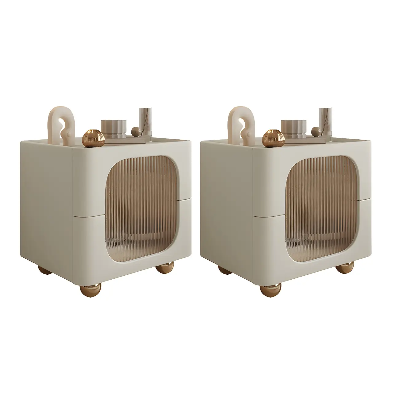 Minimalist Small Solid Wood Glass Cubic Black Nightstand Image - 31 | homeyfad