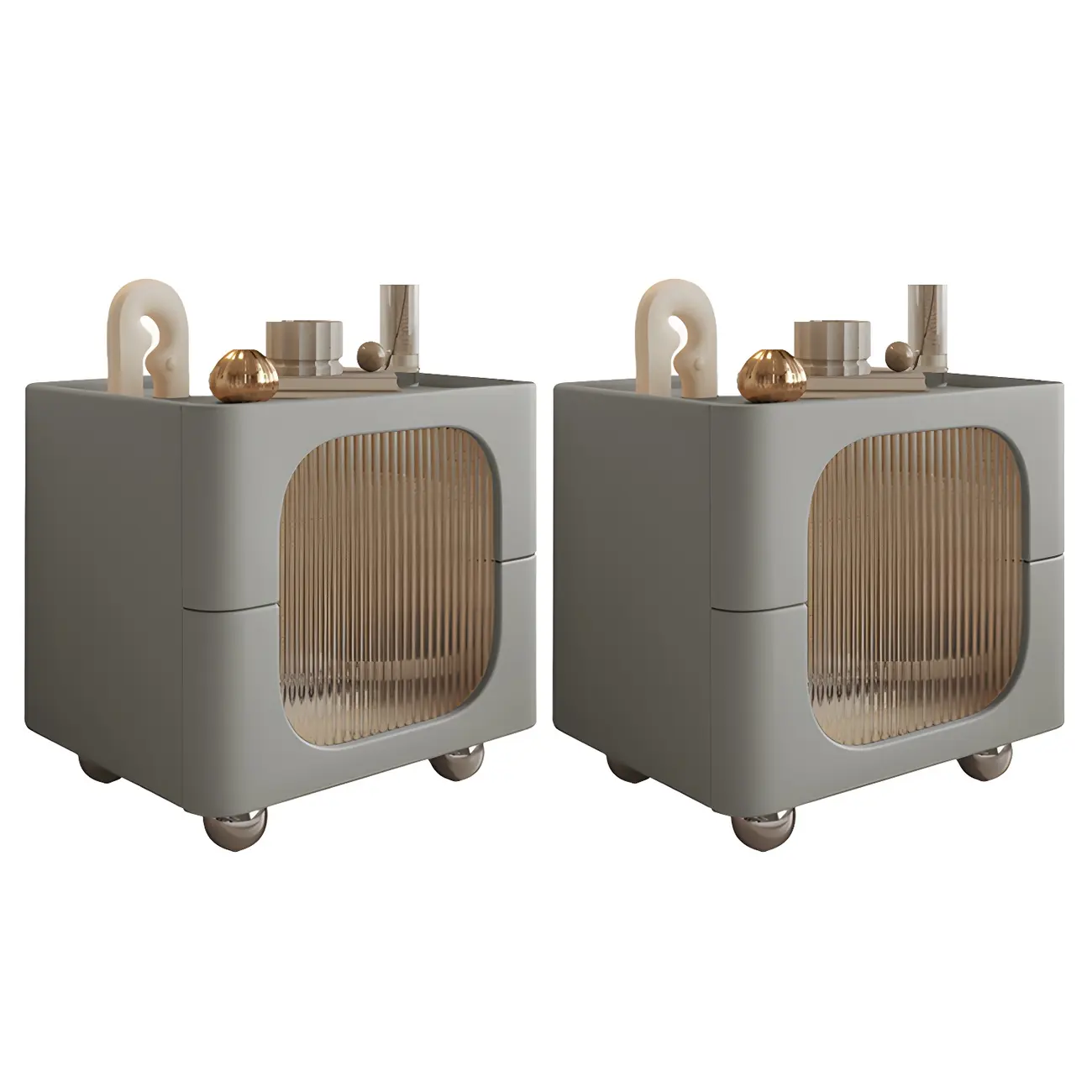 Minimalist Small Solid Wood Glass Cubic Black Nightstand Image - 33 | homeyfad