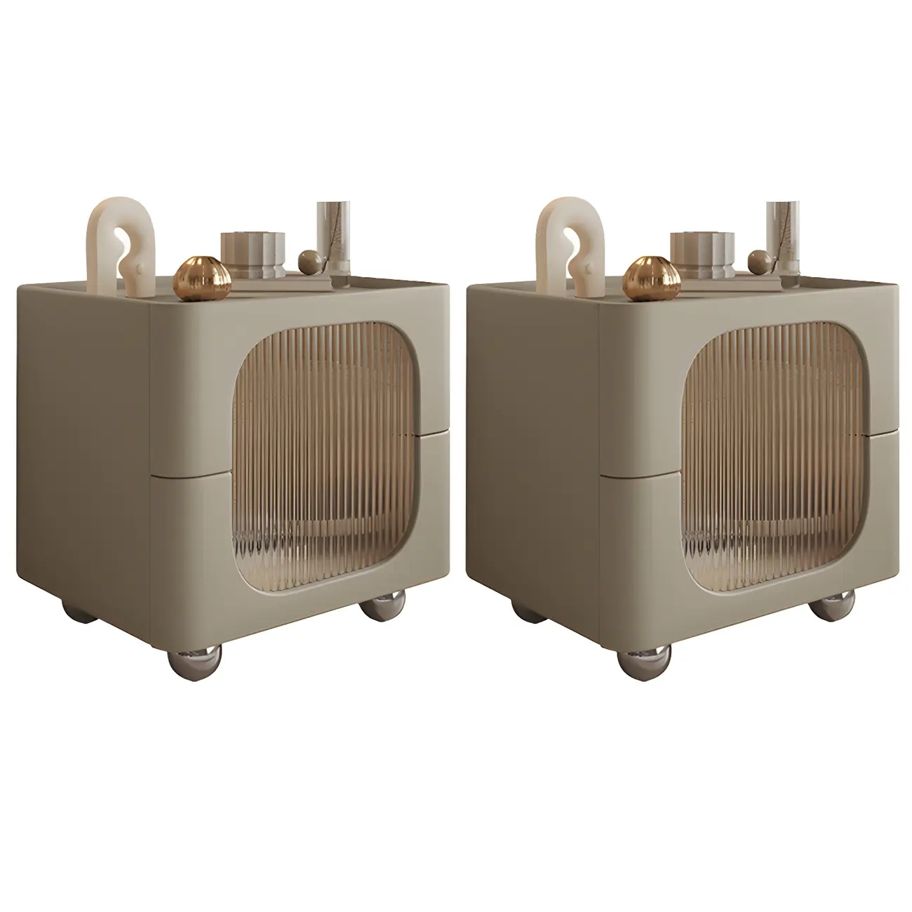 Minimalist Small Solid Wood Glass Cubic Black Nightstand Image - 34 | homeyfad